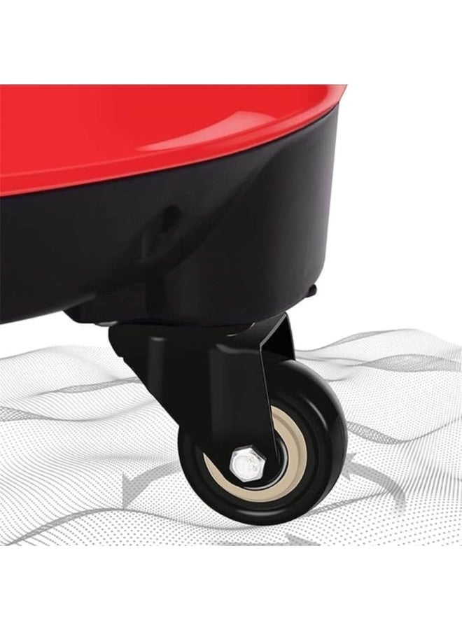 سكوتر كهربائي للأطفال 4 عجلات بدوران 360 درجة وأضواء LED – بطارية قابلة للشحن 6 فولت – لون أحمر - Image 4