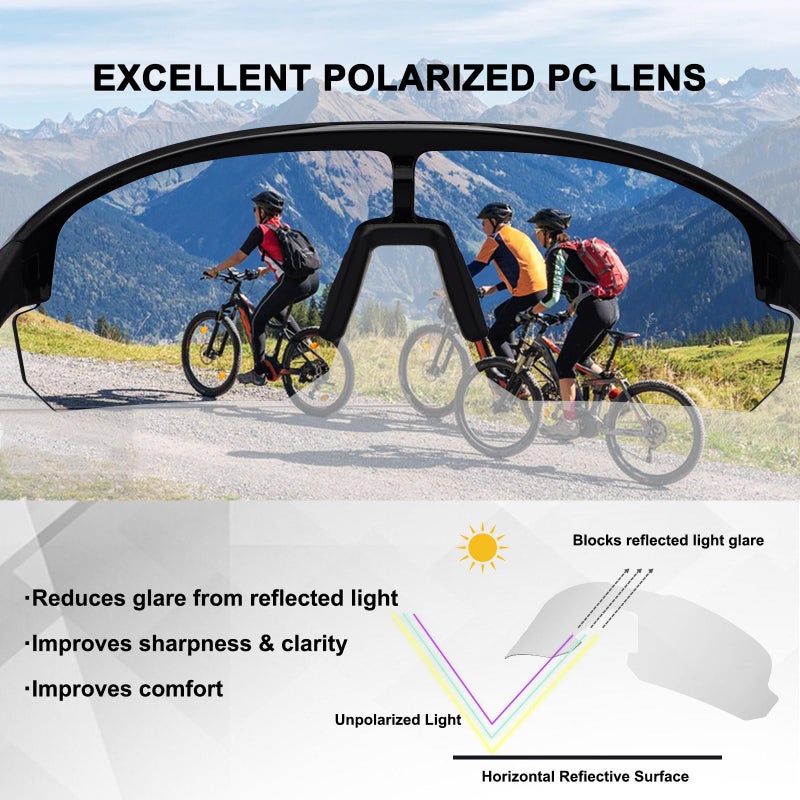 BangLong Polarized Sports Sunglasses for Men Women - UV Protection Sun Glasses for Running Baseball Cycling Bike Fishing - Image 2