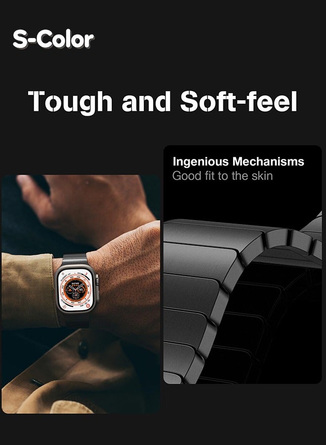 S-Color Apple watch band Compatible with Apple Watch Ultra 2 Band 49mm 45mm 44mm 42mm 41mm 40mm 38mm,Men and Women Stainless Steel Metal Band for iWatch Series SE/8/7/6/5/4/3/2/1  - Image 4