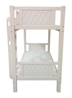 SILA Heavy Duty Wooden Bunk Bed With Ladder for Kids, Teens, Bedroom, Guest Room Furniture, Solid Wooden Bedframe, Full-Length Guardrail  Color White 90x190 Cm  - Image 4