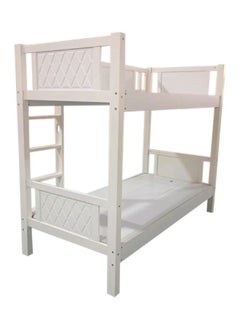 SILA Heavy Duty Wooden Bunk Bed With Ladder for Kids, Teens, Bedroom, Guest Room Furniture, Solid Wooden Bedframe, Full-Length Guardrail  Color White 90x190 Cm  - Image 5
