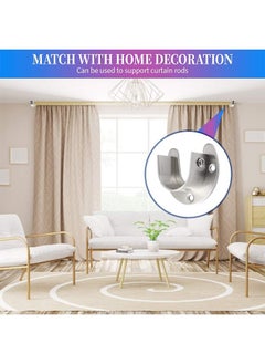 HY Heavy Duty Closet Rod Brackets Closet Shower Rod Bracket Closet Rod Holders Closet Pole Sockets Closet Rod Supports for Rod (2 PCS, Silver)  - Image 5