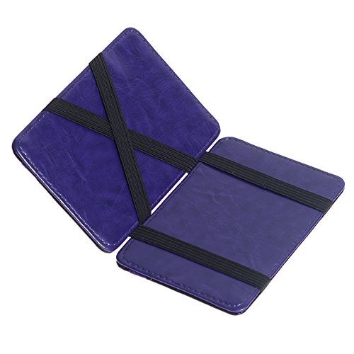 CKLT Men's Fashion Magic Money Clip Leather Minimalistic Slim Wallet Purple - Image 1