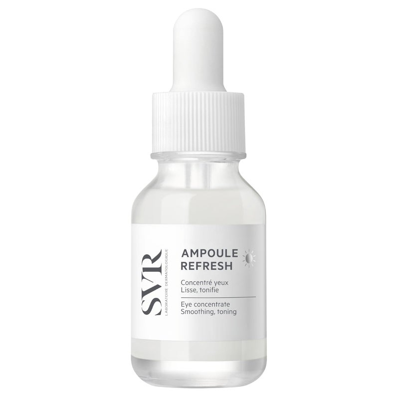 SVR Refresh Concentrate Eye Serum with Hyaluronic Acid, Peptides, and Caffeine. Decongest, Awaken, Tone, and Smooth Puffy Eyes. Targets Dark Circles and Under-eye Bags, 0.5 fl. oz. - Image 1