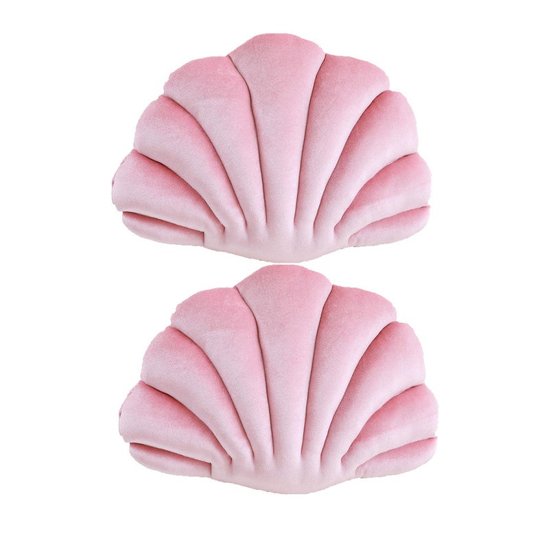 2 pcs Cartoon Shell Shape Throw Pillow Household Marine Animal Bolster Aquarium Ornament Adorable Plush Shell Pillow Cushion for Home Office Car Use Size 2 - Image 5
