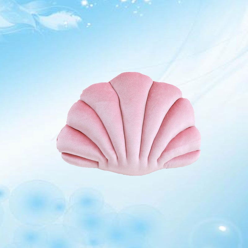 2 pcs Cartoon Shell Shape Throw Pillow Household Marine Animal Bolster Aquarium Ornament Adorable Plush Shell Pillow Cushion for Home Office Car Use Size 2 - Image 1