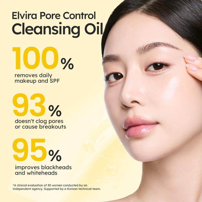 Elvira Pure Cleansing Oil, Makeup Remover & Blackheads Pore Cleanser, Jojoba Oil Cleanser for Face, Korean Skin Care, Plant-based, for Sensitive Skin, Hydrating, Fragrance-Free - Image 2