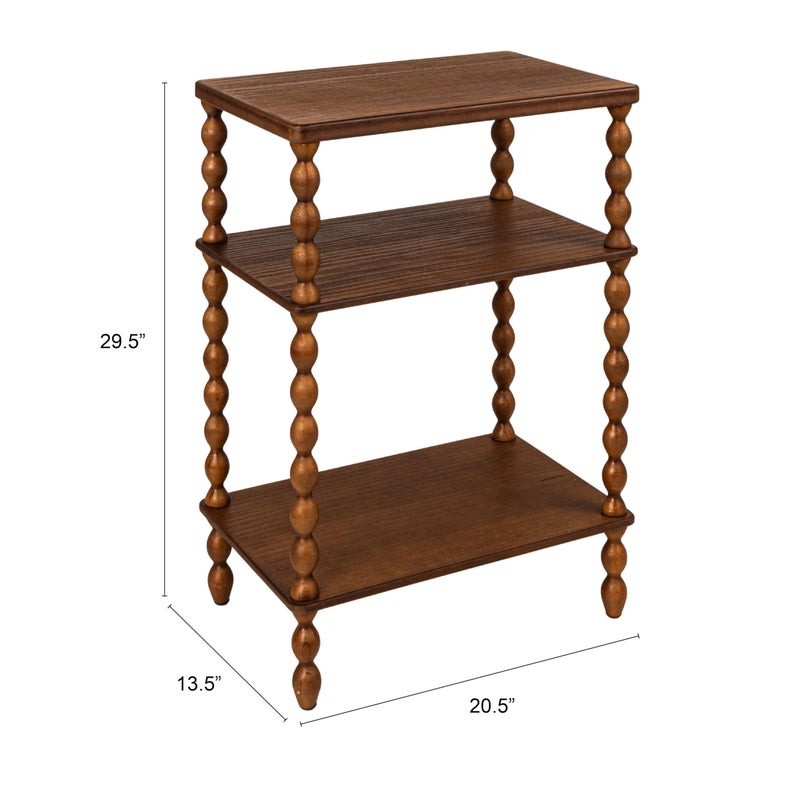 Creative Co-Op Bobbin Leg Rectangle Wood Accent Table, Walnut - Image 2