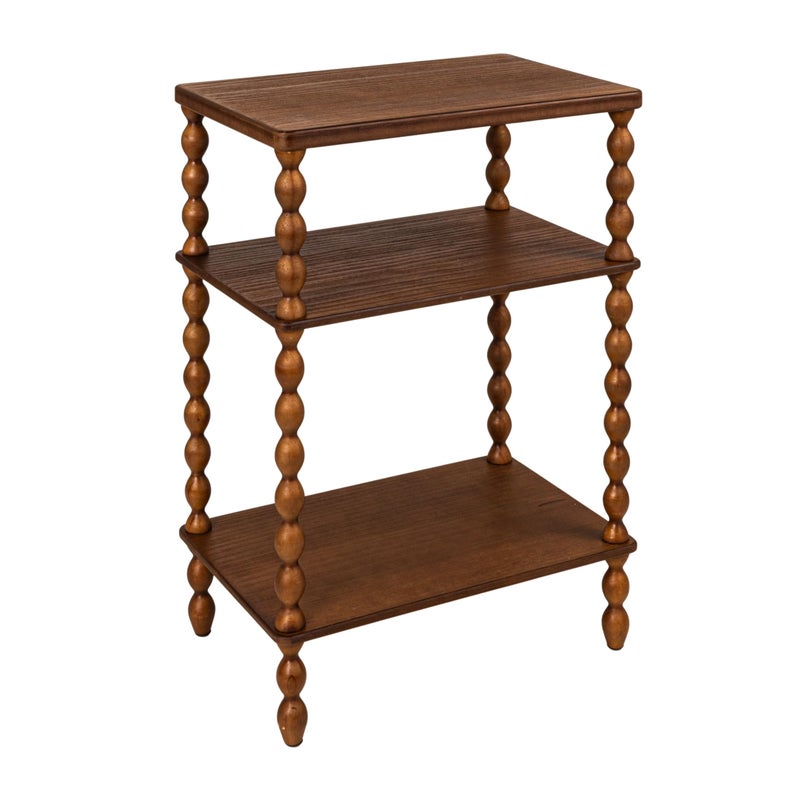 Creative Co-Op Bobbin Leg Rectangle Wood Accent Table, Walnut - Image 1