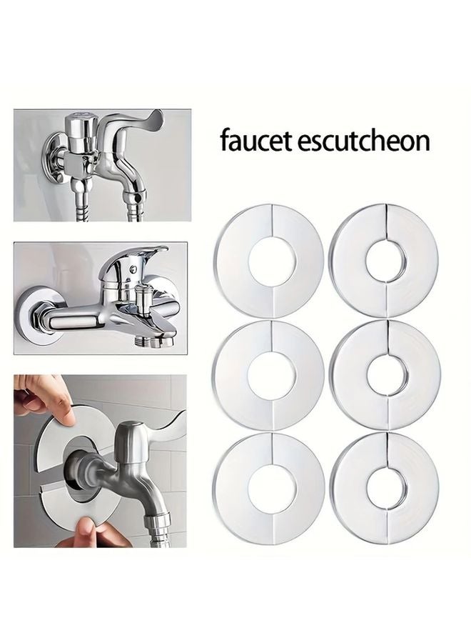 2pcs Stainless Steel Round Split Wall Hole Cover Heating Smoke Water Pipe Decorative - Image 2