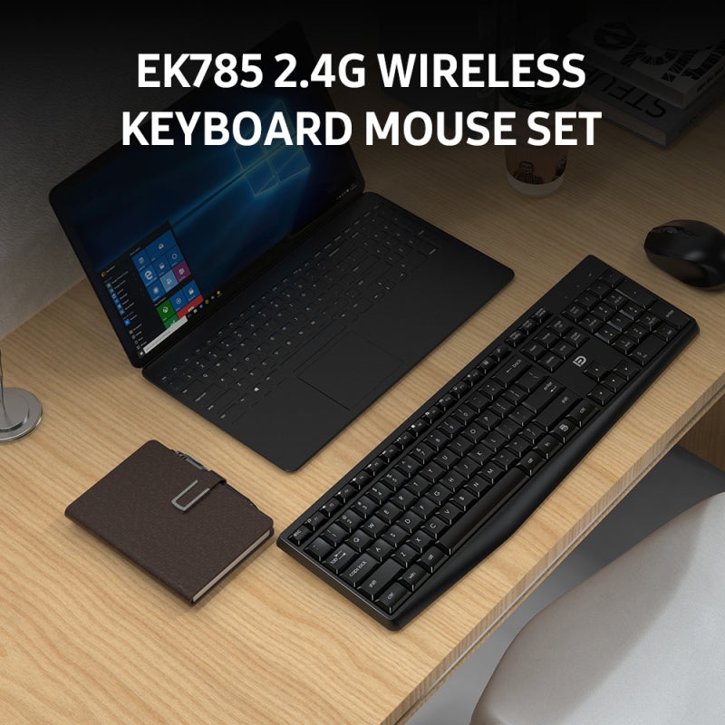 FUDE Wireless Keyboard Combo 2.4G Wireless Ergonomic Keycap Arc Splash-Proof Design - Plug and Play for Windows Mac OS X - Image 2