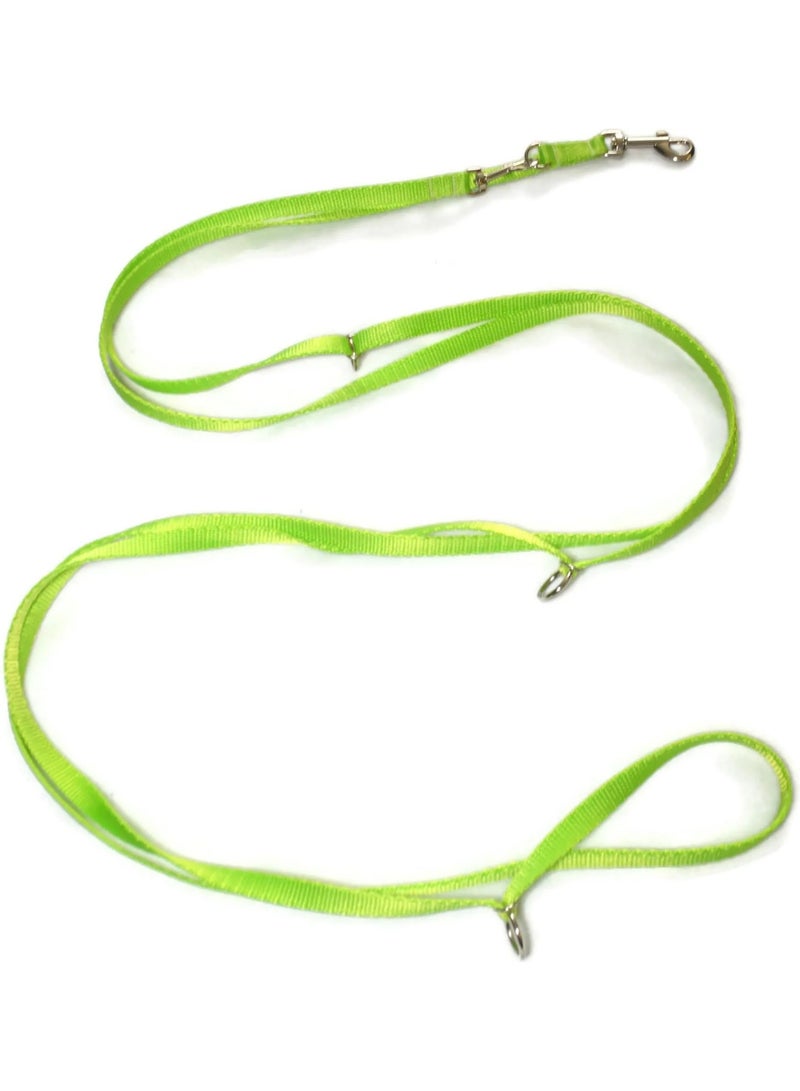 Small Pet Dog Leash, Green Nylon Lead with Metal Clip, Lightweight Walking Lead for Small breeds