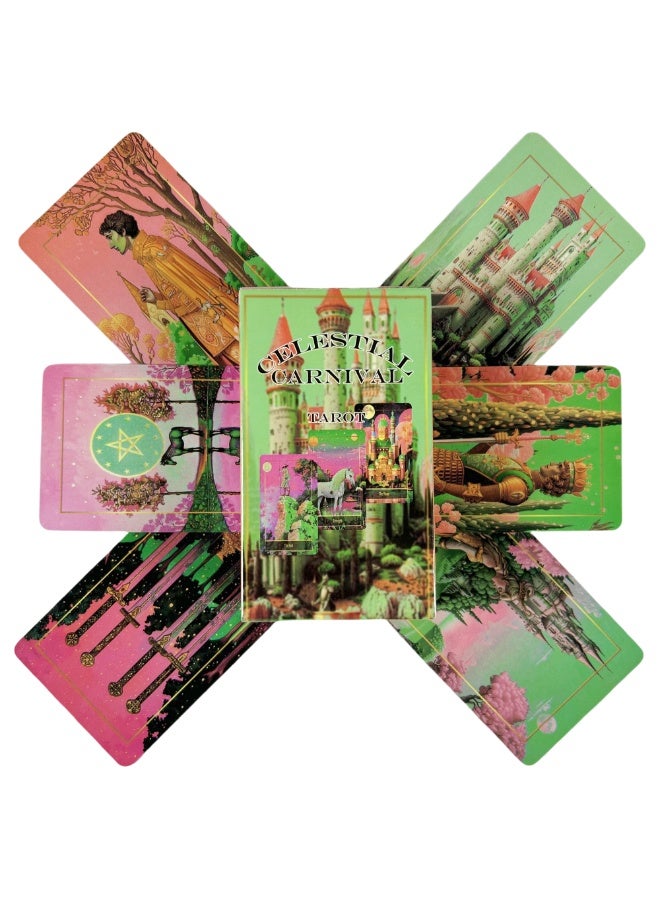 NIBEMINENT Celestial Carnival Tarot Card Board Game Deck Fortune-telling Oracle Card Divination Family Game Version Gathering - Image 1
