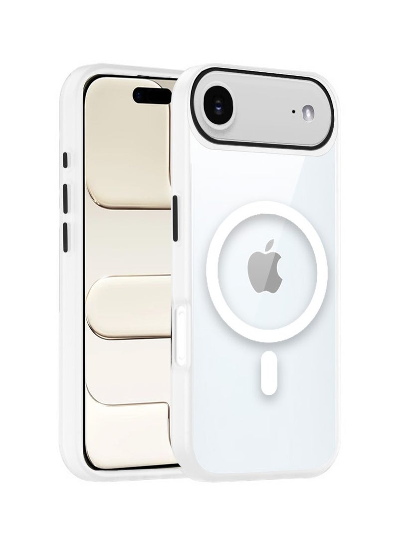 Techie حافظة آيفون 17 إير ماغسيف - غطاء شفاف مضاد للصدمات، خلفية صلبة من الأكريليك المضاد للاصفرار مع TPU + PC، متوافقة مع الشحن اللاسلكي - أبيض - Image 1