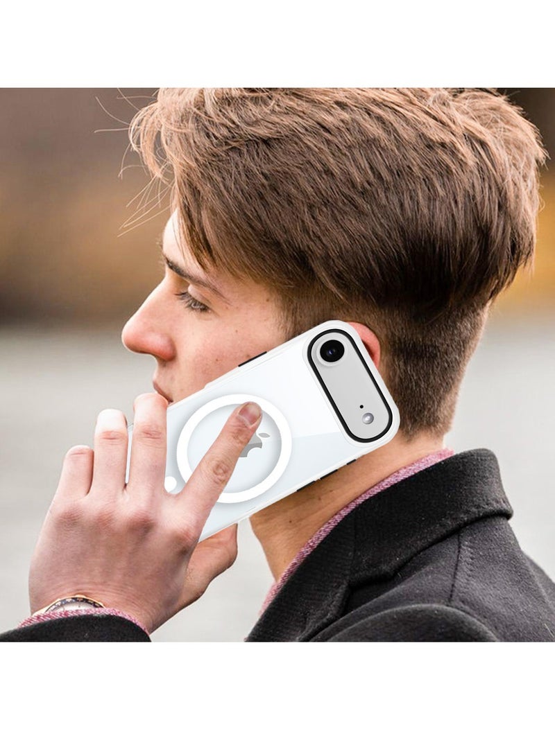 Techie حافظة آيفون 17 إير ماغسيف - غطاء شفاف مضاد للصدمات، خلفية صلبة من الأكريليك المضاد للاصفرار مع TPU + PC، متوافقة مع الشحن اللاسلكي - أبيض - Image 3