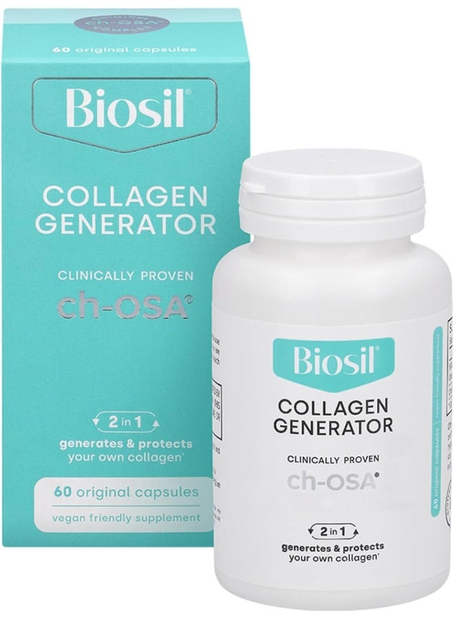 Biosil Collagen Generator - 60 Capsules - with Patented ch-OSA Complex - Generates & Protects Your Own Collagen - GMO Free - 60 Servings - Image 1