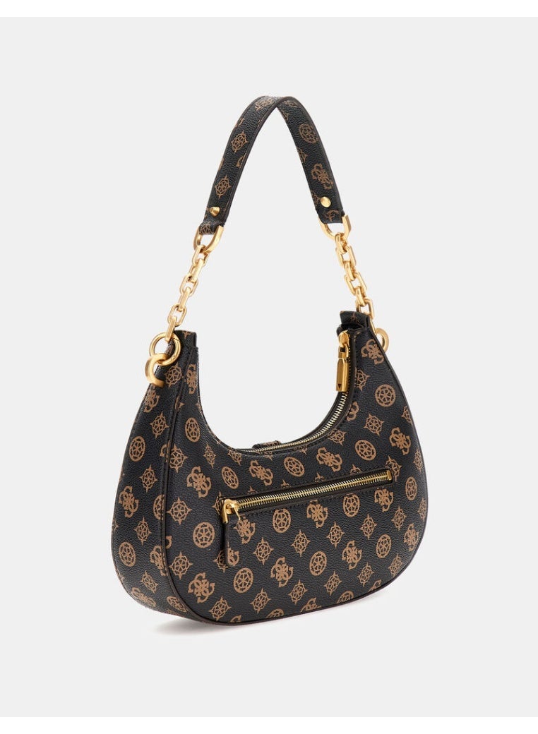 Guess Kuba top zip shoulder bag - Brown - Image 2