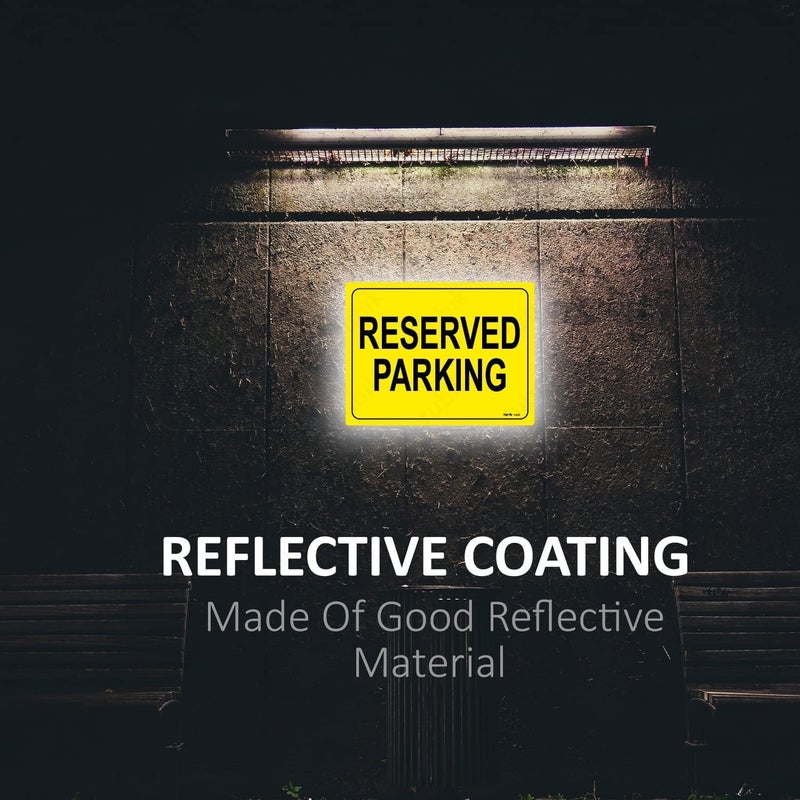 Rubik Acrylic Reserved Parking Sign 30x22.5cm, A4 Size Reflective UV Protected Weather Resistant Plastic Large Sign - Yellow/Black (1) - Image 4