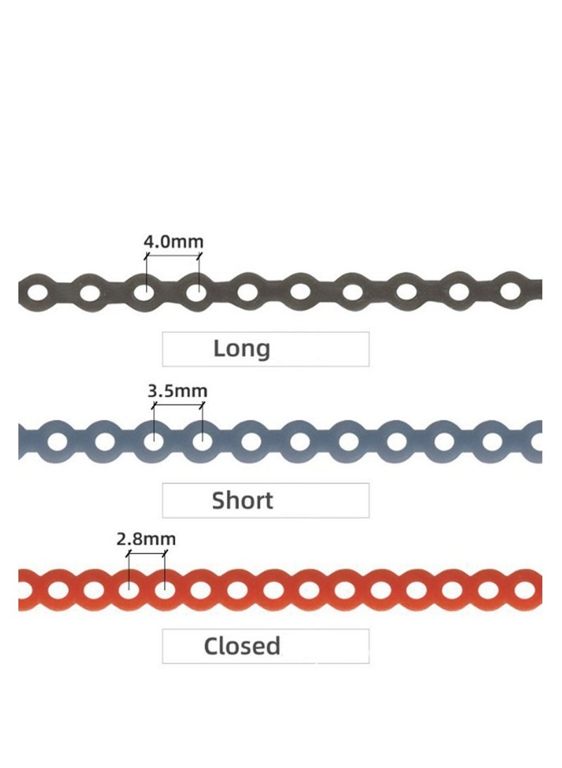 سلاسل تقويم الأسنان الكهربائية لتقويم الأسنان سلاسل مطاطية مرنة مختلطة الألوان لعلاج تقويم الأسنان، 15 قدم/لفة (أزرق أخضر) - Image 3