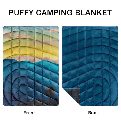 hotkoko Puffy Camping Blanket,Camping Blankets for Cold Weather Packable Puffy Blanket for Outdoor Camping,Traveling, Stadium, Hiking, Picnics 52x75 inches - Image 5