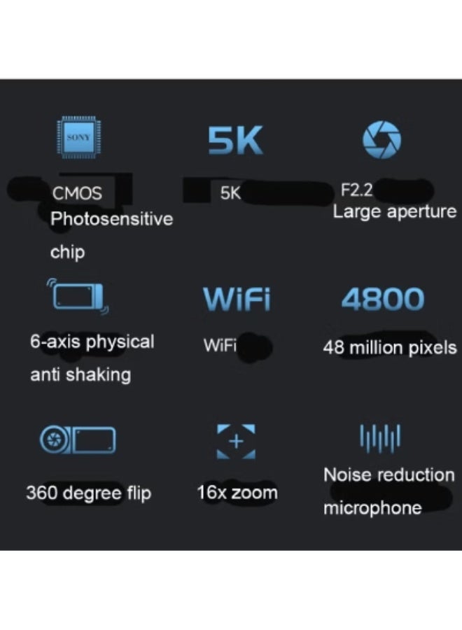 5K Ultra HD Digital Video Camera – Handheld Sports DV Camcorder with 48MP, Touch Screen, Infrared Fill Light, WiFi & Anti-Shake Function - Image 3