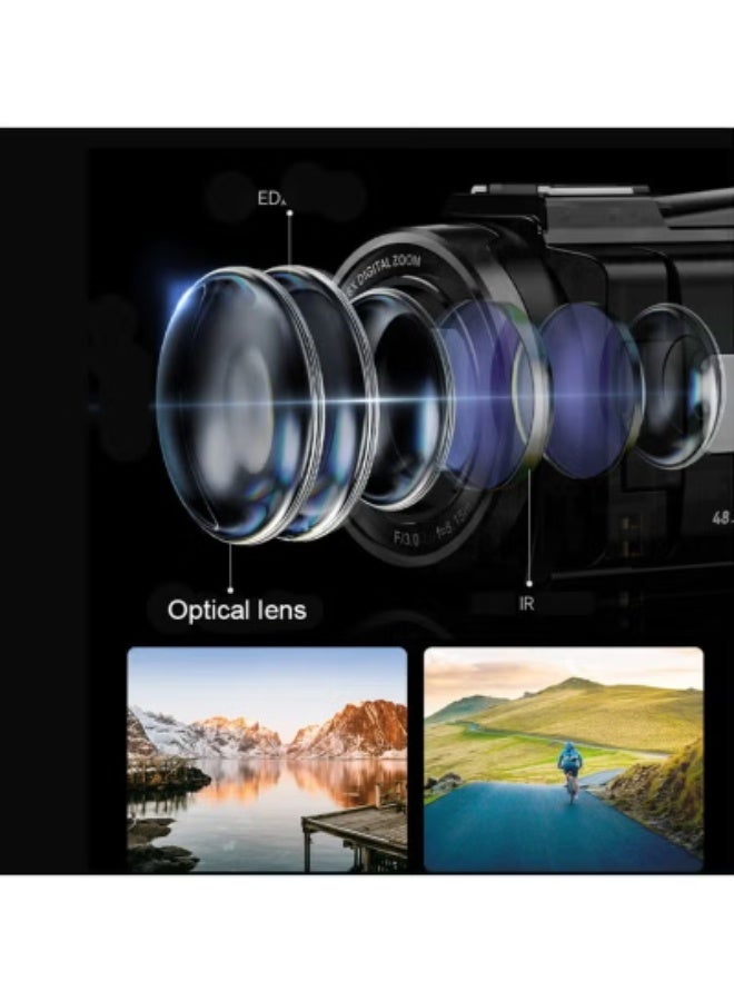 5K Ultra HD Digital Video Camera – Handheld Sports DV Camcorder with 48MP, Touch Screen, Infrared Fill Light, WiFi & Anti-Shake Function - Image 2