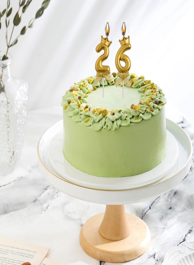 AOOLADA 26th 62nd Birthday Candles, Gold 62 26 Year Old Cake Topper Number Birthday Candles, Happy Birthday Party Decorations Gifts for Women Men - Image 3