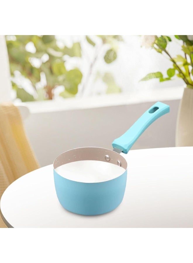 Multi Use Granite Casserole For Cooking and Milk Heating with Heat Resistant Handle (12 CM, Sky Blue) - Image 4