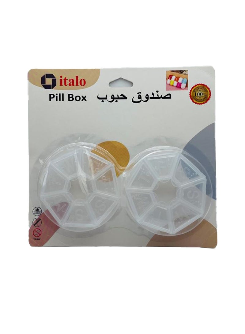 إيتالو عبوة من منظمي حبوب منع الحمل المحمولة للسفر 7 أيام حقيبة أسبوعية محمولة للسفر والفيتامينات وزيوت السمك والمكملات الغذائية - Image 1
