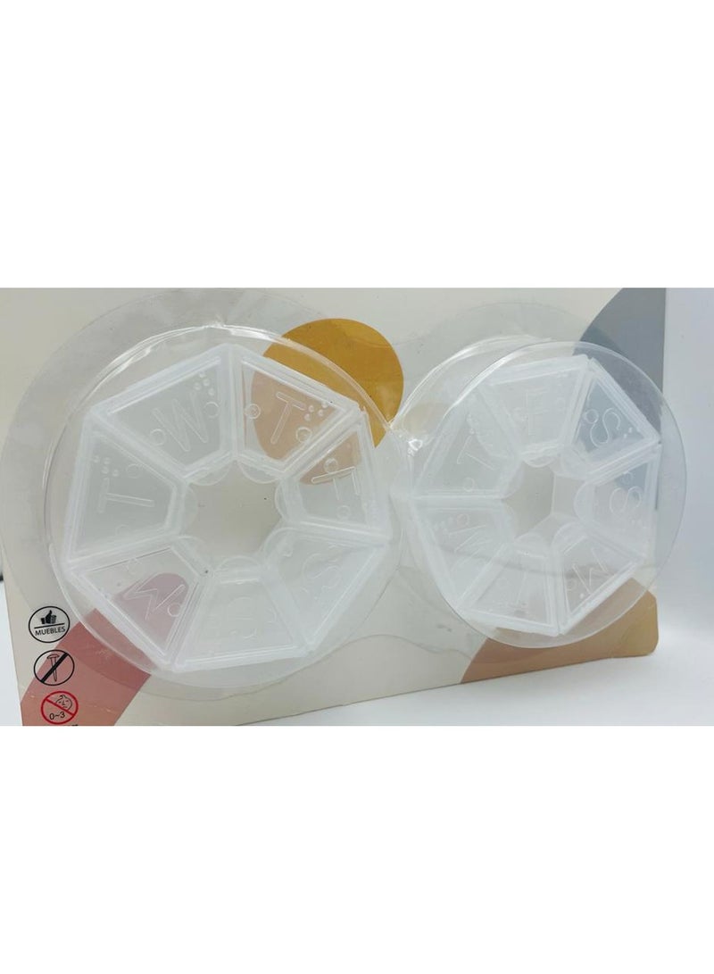 إيتالو عبوة من منظمي حبوب منع الحمل المحمولة للسفر 7 أيام حقيبة أسبوعية محمولة للسفر والفيتامينات وزيوت السمك والمكملات الغذائية - Image 2