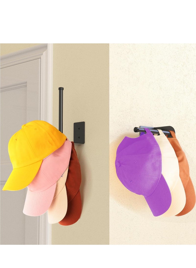 VIUAUAX 2 Pack Hat Racks for Baseball Caps, Stainless Steel Hat Organizer for Baseball Cap, Hat Holder Storage Organizer, Hat Hanger Strong Adhesive/Wall Drilled for Door, Bedroom, Closet - Image 5
