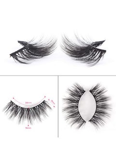 Calailis False Eyelash, Eye Makeup Lash 3D Faux Mink Fake Eyelash Long Natural Eyelashes 3 Pairs With 5G False Eyelash Glue (Cs191)… Black  - Image 5