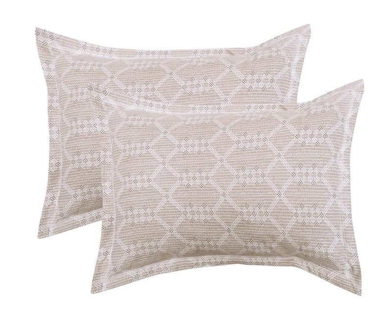 Nendle 400 TC Floral Pattern Cotton Super King Size Bedsheets 108X108 Inches with Contrast Pillow Covers (Floral Texture, Pack of 3), Clear - Image 2