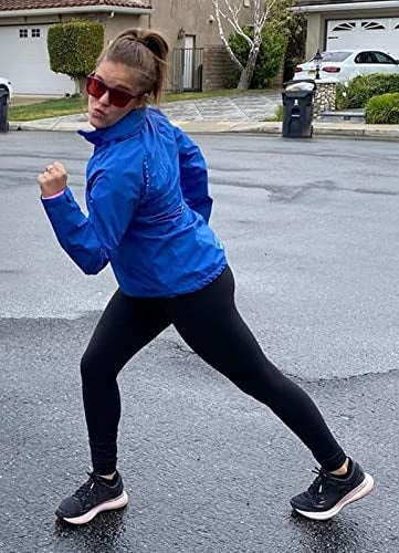 baleaf Women's Running Rain Jackets Waterproof Hooded Windbreaker Packable Lightweight Cycling Jacket Reflective Dark Blue L - Image 3