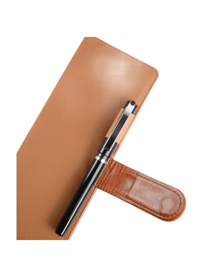 Shen Shi Shen B5/18K Classic Business Leather Cover Notebook With Magnetic Clasp, Memo Pad, Notebook, Meeting Record Book, Customizable Logo Printing, 120 Sheets, 1 Book, Black, J0518 - Image 1