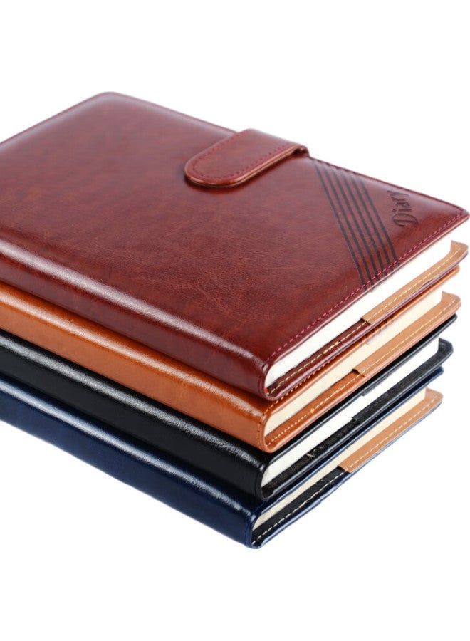 Shen Shi Shen B5/18K Classic Business Leather Cover Notebook With Magnetic Clasp, Memo Pad, Notebook, Meeting Record Book, Customizable Logo Printing, 120 Sheets, 1 Book, Black, J0518 - Image 2