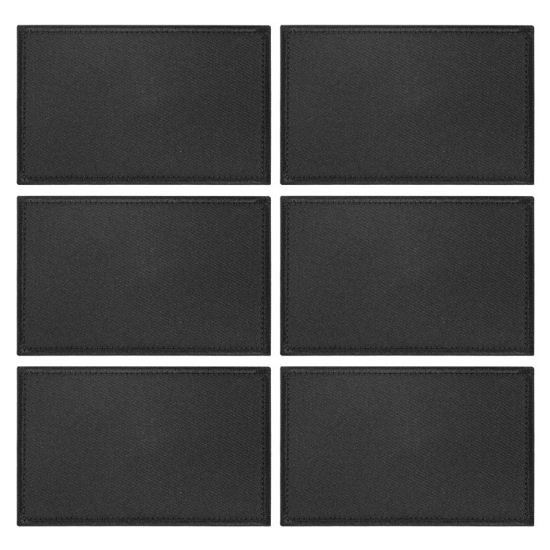 M METERXITY 6Pack Solid Black Flag Blank Patch 31 x 2 Rectangular Embroidered Patches Pure Color DIY Flags for ClothingHatsBackpacksVestsJacketsGarments DIY Crafts - Image 3