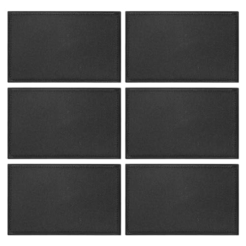 M METERXITY 6Pack Solid Black Flag Blank Patch 31 x 2 Rectangular Embroidered Patches Pure Color DIY Flags for ClothingHatsBackpacksVestsJacketsGarments DIY Crafts - Image 1