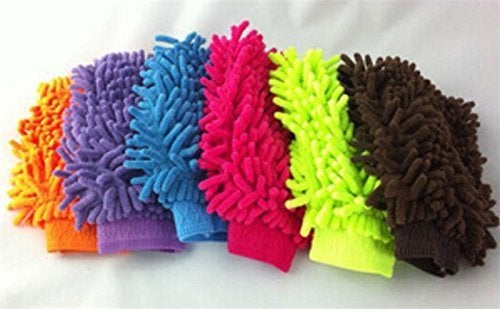MorningVale MorningVale PAN Pacific ISTF DoubleSided Microfiber Multipurpose Wash Mitt Gloves for House Car Glass LCD Cleaning Set of 2 Multicolour