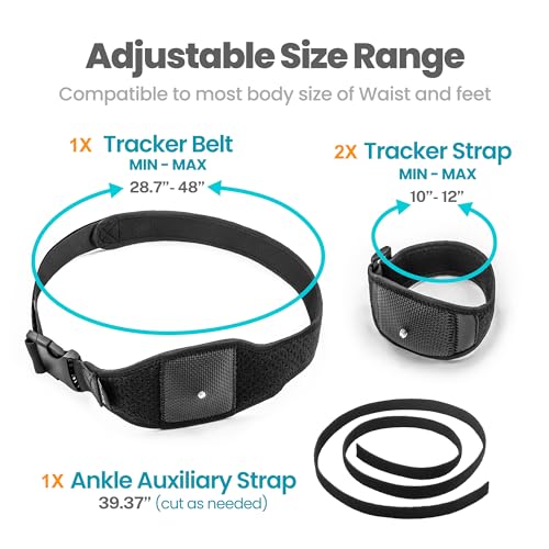 Park Sung Tracker Straps and Belt, Foot Trackerstrap for HTC Vive Tracker, Full Body Tracking, Adjustable, Structure and Material Upgrade, 1TrackBelt+2 TrackStraps+1 Ankle Strap - Image 2