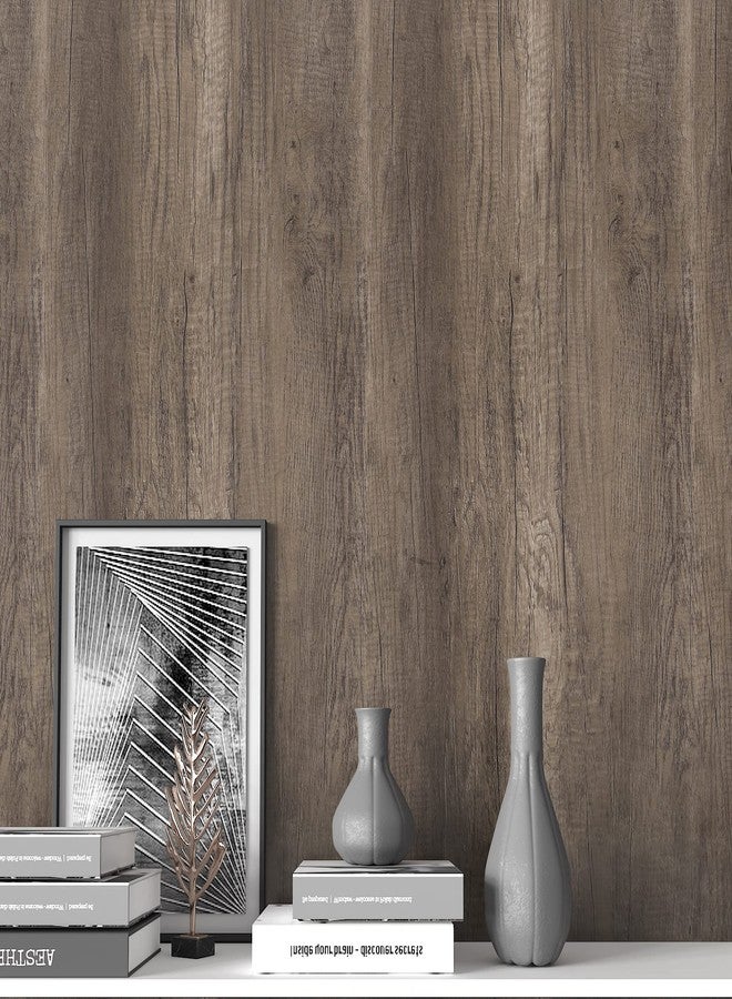 CRE8TIVE Light Brown Wood Wallpaper Peel and Stick 24"x118" Wood Grain Contact Paper for Countertops Waterproof Self Adhesive Distressed Wood Vinyl Thick Durable Wall Paper for Cabinet Dresser Shelf - Image 1
