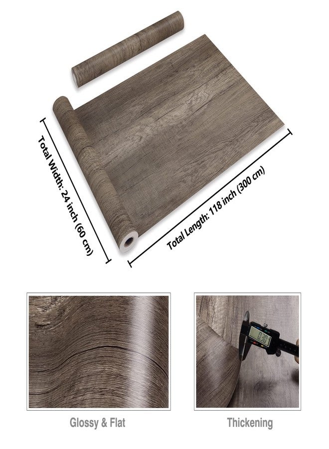CRE8TIVE Light Brown Wood Wallpaper Peel and Stick 24"x118" Wood Grain Contact Paper for Countertops Waterproof Self Adhesive Distressed Wood Vinyl Thick Durable Wall Paper for Cabinet Dresser Shelf - Image 2