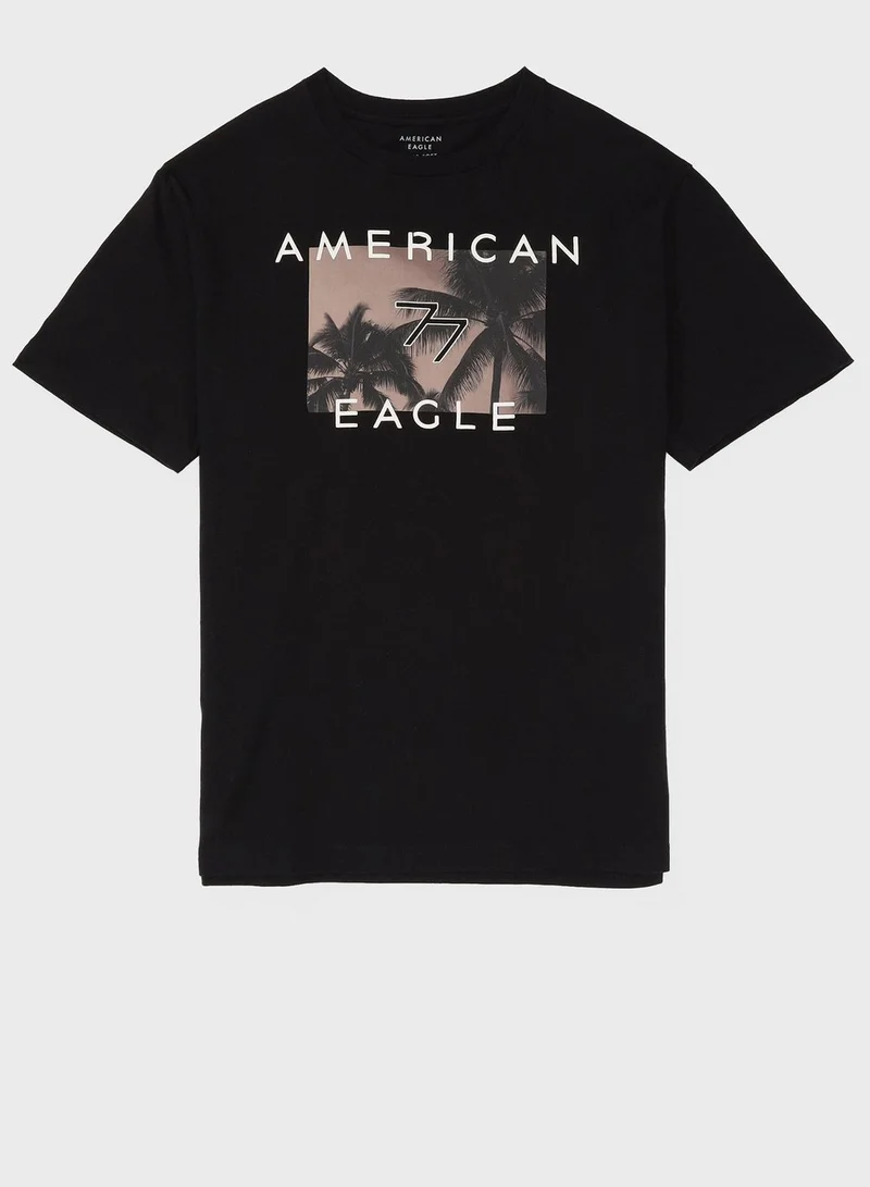 American Eagle Logo Graphic Crew Neck T-Shirt