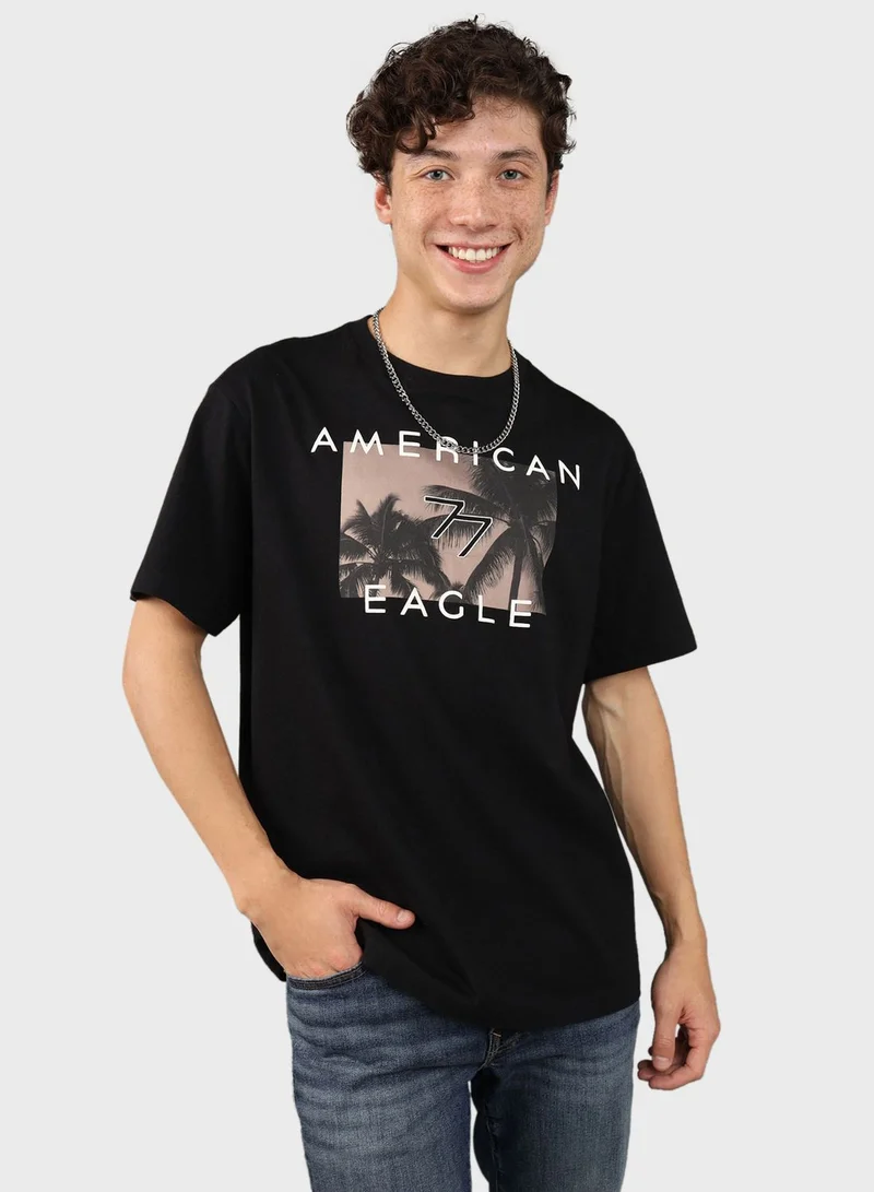 American Eagle Logo Graphic Crew Neck T-Shirt