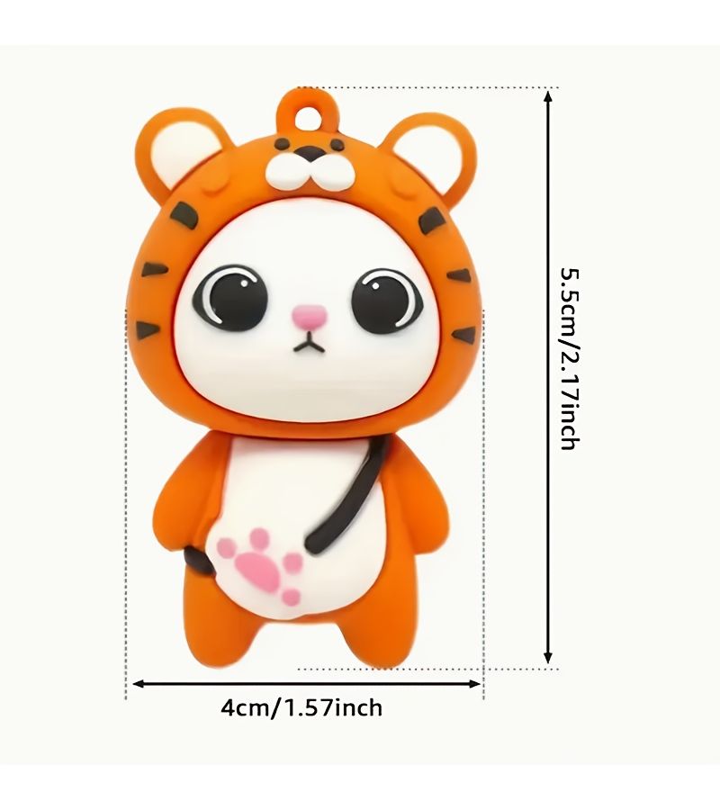 Tiger Cartoon Flash Drive 128GB Cute Animal USB Memory Stick - Image 2
