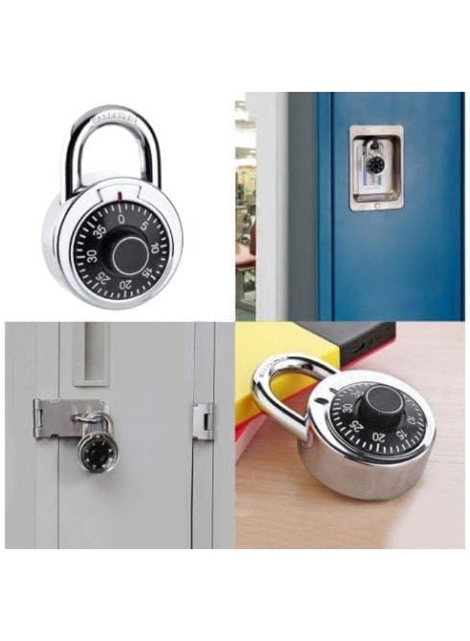 Rotary Combination Lock, Round Dial Security Padlock, Metal Construction - Image 3