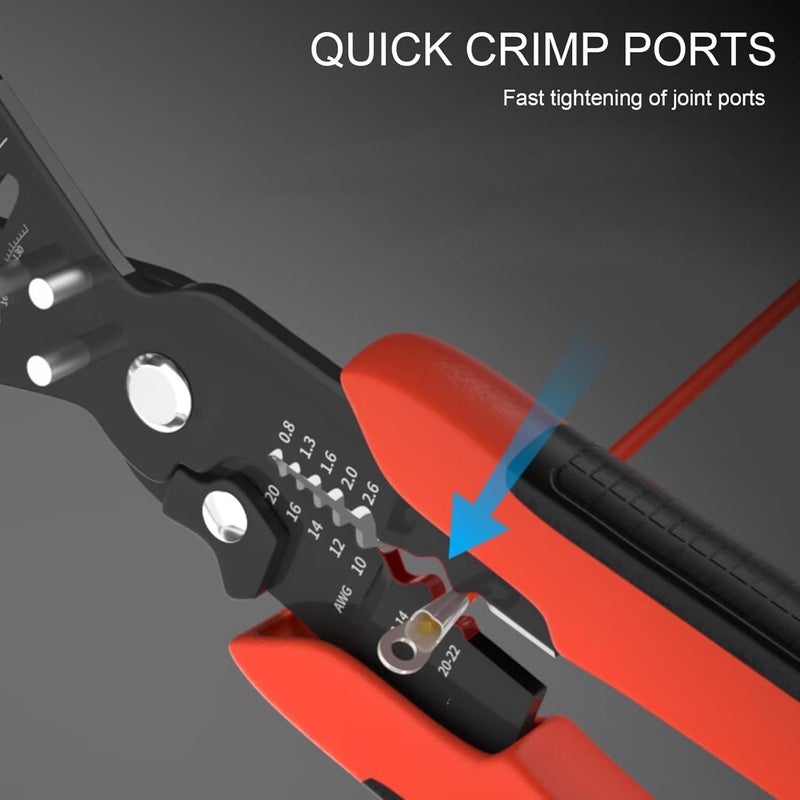 SNAPCOM Crown Plier 5 in 1 multifunctional wire stripper use for Wire Stripper and Cutter Crimping Tool Crimping Plier Cable Cutter properties for gripping holding cutting wires 1 pcs - Image 2