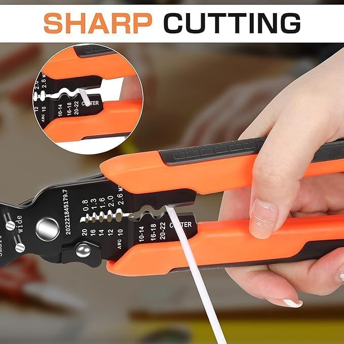 SNAPCOM Crown Plier 5 in 1 multifunctional wire stripper use for Wire Stripper and Cutter Crimping Tool Crimping Plier Cable Cutter properties for gripping holding cutting wires 1 pcs - Image 5
