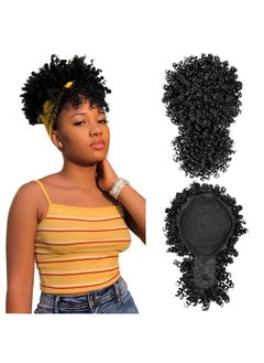 Afro Puff Drawstring Ponytail With Bangs Black Kinky Curly Ponytail Bun With Bangs Updo Hairpieces Short Afro Puffs With Bang For Black Women (Natural Black 1B) - pzsku/Z46826AA94F8E8047CFFDZ/45/_/1719064795/78ff537c-1a06-4dea-9d56-5047475cfd2d