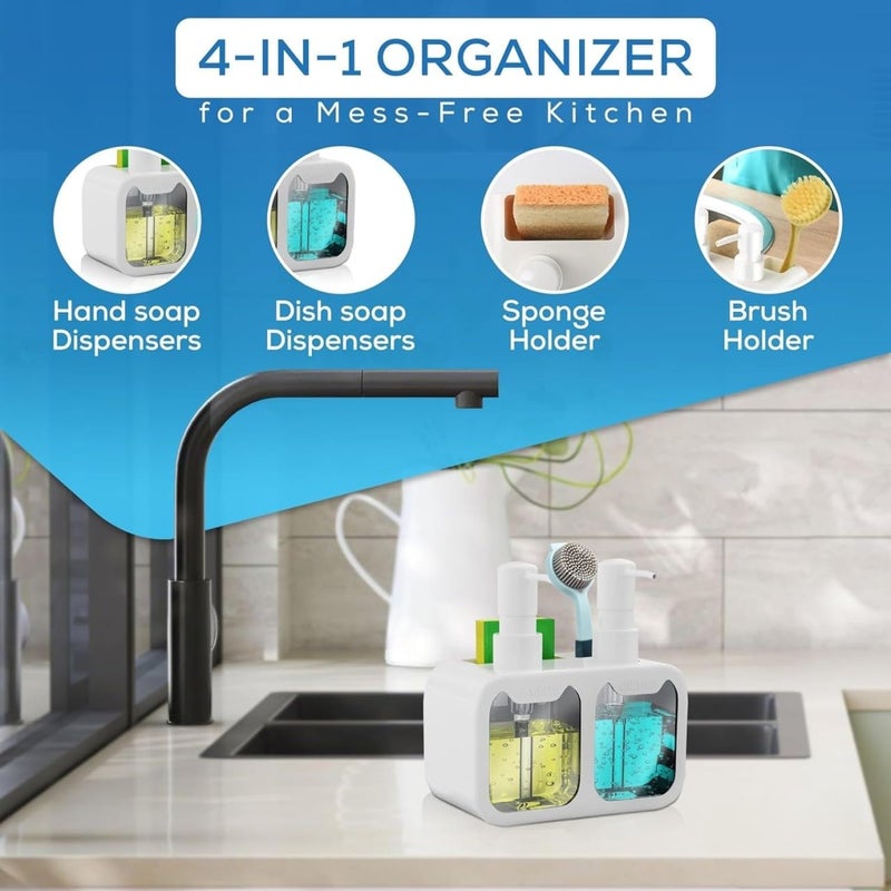 MeRaYo Plastic Handwash Dispenser Soap Dispenser For Kitchen Hand Wash Dispenser Pump Dish Wash Dispenser Liquid Soap Dispenser For Kitchen Sink Dishwash Liquid Dispenser White 26 Ounces - Image 2